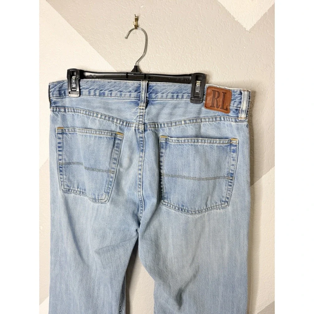 Polo Jeans Co Ralph Lauren Men's 34x32 Light Wash Straight Leg Denim Jeans